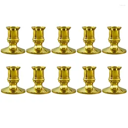 Candle Holders 10X Gold Pillar Base Taper Holder Candlestick Christmas Party Decor