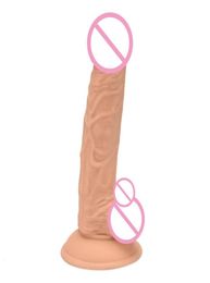 DOMI 204cm Female Masturbators Soft Textured Penis Artificial Silicone Big Women Dildo Y1910175959285