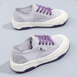 Casual Shoes Summer Korean Version Breathable Canvas Mesh Women Fashion All-match Shallow Sneakers Platform