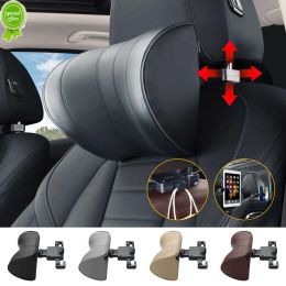 Accessories Adjustable Car Headrest Pillow Leather Seat Head U Neck Support Comfort with Hook Rest Travel Cushion for Kids Adult