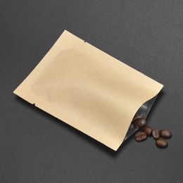 Multisize Flat Open Top Kraft Paper Packaging Bags Vacuum Food Storage Pouch Open Top Aluminum Foil Coffee Tea Powder Drysaltery 6337909