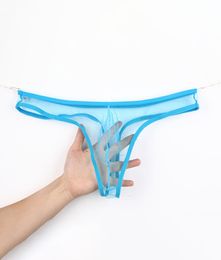 Men Underwear Sexy Mens Gstring Thongs Transparent Penis Pouch Underwear Men039s Mesh Jockstraps Gay Panties Gay Erotic 9998851