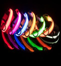 LED Dog Collar USB Rechargeable Night Safety Flashing Glow Pet Dog Cat Collar With Usb Cable Charging Dogs Accessory SHU263663464