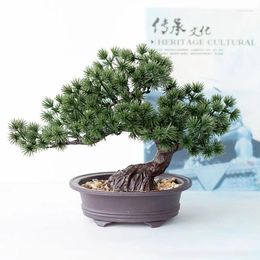 Decorative Flowers Artificial Welcome Pine Plant Potted Indoor Green Small Bonsai Desktop Fake Flower Decoration Home Pieces