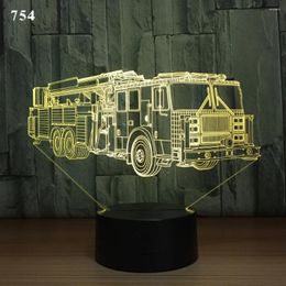 Table Lamps Truck 3d Lights Seven Colour Remote-control Touch Led For Living Room Desk Lamp Creative Product Gifts Night Light
