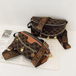 Shoulder Bags Chain Wide Band Crossbody Chest Bag Female Diagonal Cross Wild Ins Tide Casual High-end Saddle Tote For Women