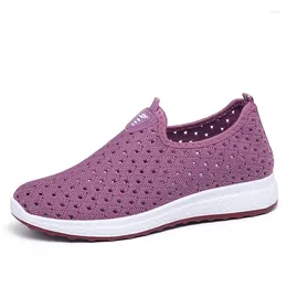 Casual Shoes 2024 Summer Women Breathable Mesh Sneakers Of Ladies Slip On Flats Socofy Loafers Fashion Trainers