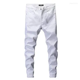 Men's Jeans Skinny Men Solid White Mens Brand Stretch Casual Fashioins Denim Pants Yong Boy Students Trousers Size 42