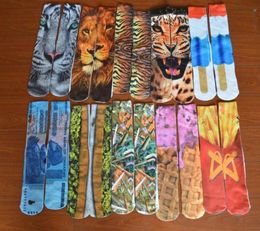 Fashion Sports Socks Big Brand New Kids Men 3D Printed Stocking Pattern Hip Hop Cotton Sock Unisex SOX Animal Cartoon Skull3860408