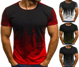 EBAIHUI Men Fitness Compression TShirt Casual cotton Black and red gradient High quality Slim shirt Men Fashion Tee tops CG0023508217