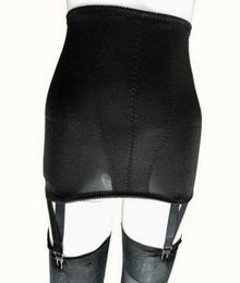 Sexy Women High Waisted Straight Skirt with 4Metal Buckles Straps Mesh Lingerie Suspender Elastic Garter Belt SXXL Black White N9767933