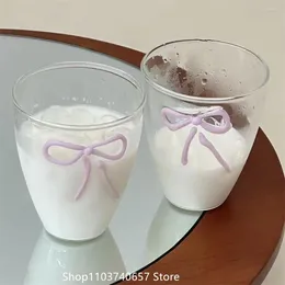 Wine Glasses Handmade Pink Butterfly Glass Water Cup Milk Coffee Fruit High Borosilicate Heat-resistant Champagne