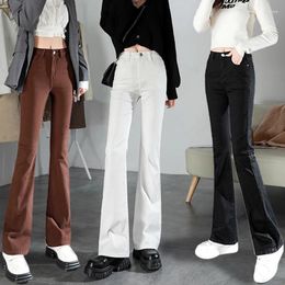 Women's Jeans White Flared Women 2024 Spring Autumn Fashion Stretch High Waist Skinny Bootcut Woman Casual Denim Wide Leg Trousers