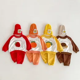 Clothing Sets 2024 Spring Baby Long Sleeve Casual Set Infant Girl Cute Fruit Sweatshirt Pants Comfortable 2pcs Suit Toddler Outfits