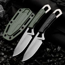 New Neck Knife D2 Stonewashed Blade Glass Fiber Handle Mini Pocket Knife Keychain Knife Camping EDC Utility Tool Field Survival Knives