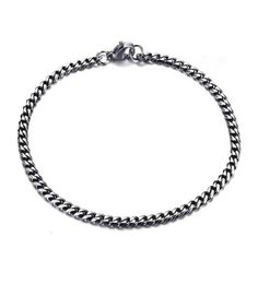 Men Simple 311mm Stainless Steel Curb Cuban Link Chain Bracelets for Women Unisex Wrist Jewelry Gifts9966600