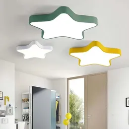 Ceiling Lights Nursery Modern Pink Blue Star Babies Kids Children Room Bedroom Girls Boys Led Lamp Fixtures