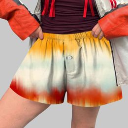 Women's Shorts Longer For Women Trendy Summer E Cute Soft Elastic Low Waist Plaid Print Button Short Alfaiataria Feminino
