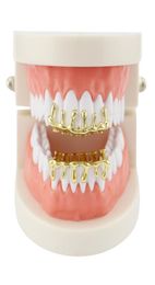 hip hop water drop grillz real gold plated hollow dental grills rapper body jewelry four colors golden silver rose gold gun black 8168186