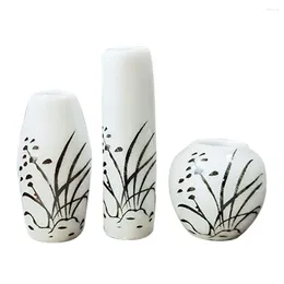 Vases 3 Pcs Small Vase Miniature Adornment Accessory Flower Pots Toy Ceramic Decor House Props Ceramics Vintage
