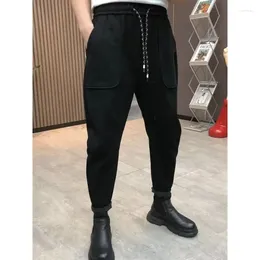 Men's Pants Autumn Winter Casual Woollen Sweatpants Fashion Black Japanese Jogging Cargo Men Streetwear Designer Trousers