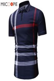 Summer Polo Shirt Men Fashion Classic Casual Plaid Printing Polo Homme Turn Down Collar Male Short Sleeve Polos Shirts Q1904268048077