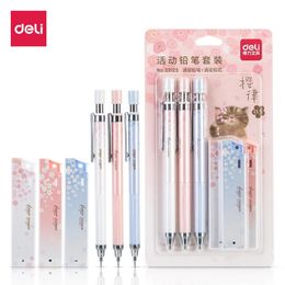 DELI Mechanical Pencil Set With HB Lead Replacement Retractable Pencils Refill for Students Stationery 240511