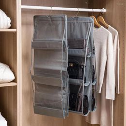 Storage Bags Hanging Organizer Non-woven Fabric Transparent Folding Handbag Bag Clothing Tools Wardrobe Closet