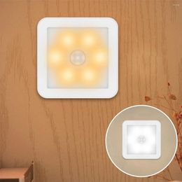 Wall Lamp LED Night Light Mini Motion Sensor Bedside Battery Powered Stick-On Closet Energy Saving Human Induction