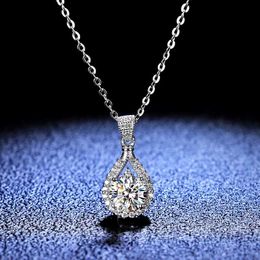 Factory Classic Design Pendant 925 Sterling Silver Chain Melee Round Cut 1ct Engagement Moissanite Necklace Hip Hop Necklace