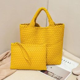 Shoulder Bags Sets Hand-woven Women Ladies Hand Bag Luxury Handbags Large Capacity Casual Totes Blending Sac A Main Bolsa Feminina