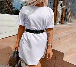 Summer Women039s Shirt Mini Dress With Belt White Sport Short Sleeve Casual Female Dresses 2020 Fashion Streetwear Ladies Vesti5621776