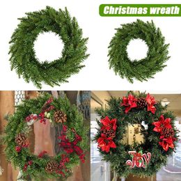 Decorative Flowers Christmas Wreaths Front Door Window Hanging Rattan Simulation Plant Pine Flower DIY Garland Merry Party Decor Navided