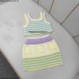 girl baby clothes skirt kids designer girls dress kid set Knitted suit fasion summer short Ice cream color scheme luxury brand