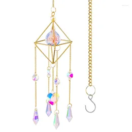 Decorative Figurines Crystal Suncatchers Pendant Colorful Prisms Windows Decor Garden Wind Chimes With Chain For Wedding Decorations