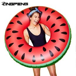 Sand Play Water Fun Inflatable Childrens Floating Watermelon Swimming Ring Large Red Multi size Adult Swimming Pool Floating Rubber Ring Swimming Pool Toys Q240517