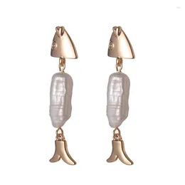 Dangle Earrings Arrival Fresh Water Pearl For Women Fish Shape Cute Drop Earring Jewellery