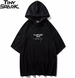 Mens Hooded T Shirt Hip Hop Japanese Style 2019 Summer TShirt Streetwear Harajuku Tshirt Hoodie Short Sleeve Tops Tees Cotton MX29768870
