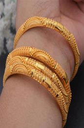 4pcs/Set 24K Dubai Gold Colour African Bridal Wedding Bangles For Women S Arab Bracelet&Bangles Jewellery 2207021664715