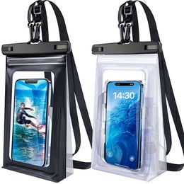 2-Piece Floating Large Waterproof Dry Bag for iPhone 14 IPX8 Underwater High-Definition