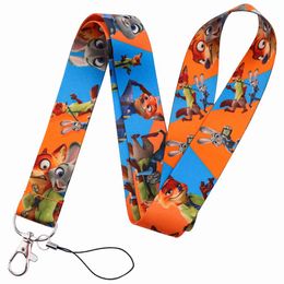 kids animals movie film game Keychain ID Credit Card Cover Pass Mobile Phone Charm Neck Straps Badge Holder Keyring Accessories