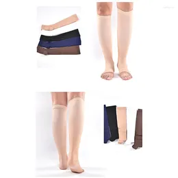 Women Socks 1 Pair Compression Knee Varicose Open Toe