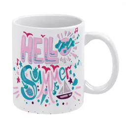 Mugs Hello Summer T Shirt Mens Womens Cool Tshirts Gifts.png White Mug Coffee Afternoon Tea Christmas Cups Ceramic 330