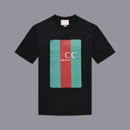 2024 designer spring and summer fashion new red and green letter printing casual Joker T-shirt with short sleeves and round neck.