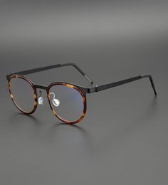 igner Vintage Round Denmark Brand Titanium Glasses Men prescription Eyewear Myopia optical eyeglasses No Screw Spectacle Frame9492725