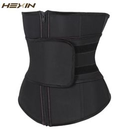 Women039s Shapers HEXIN Abdominal Belt High Compression Zipper Plus Size Latex Waist Cincher Corset Underbust Body Fajas Sweat 8546964