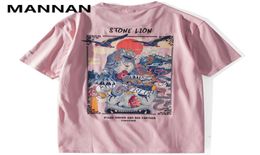 Chinese Lion Printed Streetwear T Shirts 2021 Mens Harajuku Hip Hop Casual Street Tees Male Cotton Tshirts Tops Men039s TShirt8144139