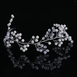 Hair Clips Silver Colour Pearl Hairband Pin Baroque Rhinestone Headband Women Prom Bridal Wedding Accessories Jewellery Gift