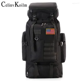 Backpack CELINV KOILM Large Capacity Men Military Camouflage Hiking Bag Outdoors Travel Climb Mountain Wilderness Survival