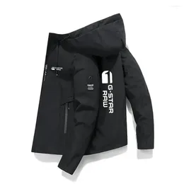 Men's Jackets Hooded Jacket For Men 2024 Bomber Windjackets Zipper Coats Spring Autumn Cargo Thin Sportswear Casual
